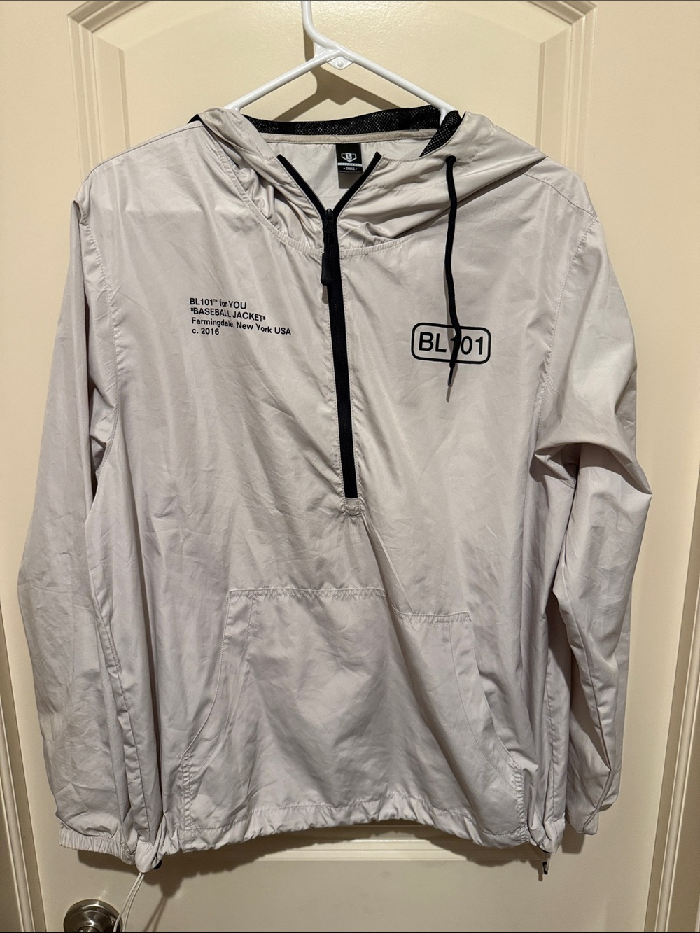 BL 101 Light Gray Hooded Windbreaker Jacket
